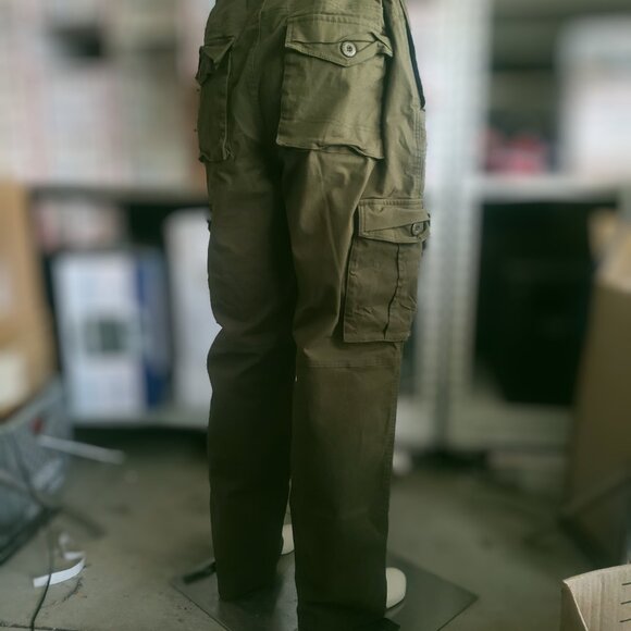 Must Way Pants Mens 36 Green Cargo Paratrooper Military Drawstring Jogger NWOT - Picture 3 of 10